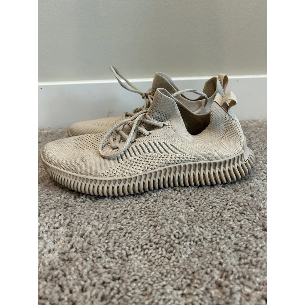 Aldo  Mens Knit Sneakers Beige Sand Sustainable Athletic Shoes 10.5 - Picture 3 of 9